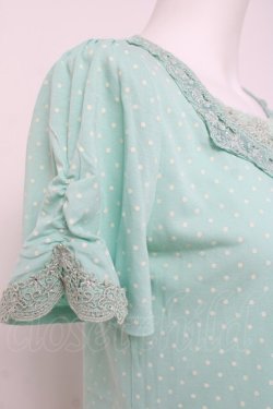 画像3: axes femme / ローズレースVネック半袖カットソー  ミント Y-26-04-09-056-AX-TO-AS-ZY