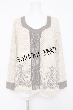 画像1: axes femme / ドットプリントカットソー  オフ Y-26-04-09-062-AX-TO-AS-ZY