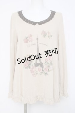 画像1: axes femme / エッフェル塔プリントカットソー  オフ Y-26-04-09-063-AX-TO-AS-ZY