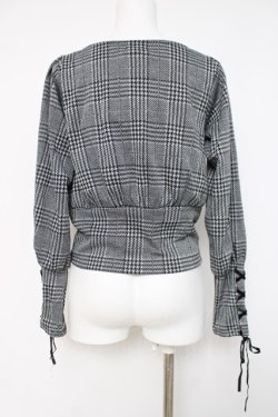 画像2: axes femme POETIQUE / レースアップカフストップス  グレー Y-26-04-09-067-AX-TO-AS-ZY