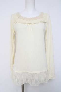 画像1: axes femme / 裾レースインナープルオーバー  オフ Y-26-04-09-068-AX-TO-AS-ZY