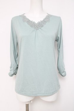 画像1: axes femme / レースデザインカットソー   Y-26-04-09-070-AX-TO-AS-ZY