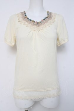 画像1: axes femme / レースデザインカットソー   Y-26-04-09-072-AX-TO-AS-ZY