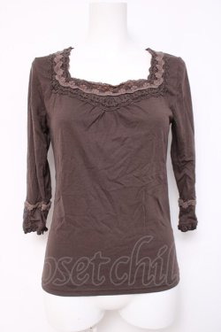 画像1: axes femme / コットンレースインナープルオーバー  ブラウン Y-26-04-09-074-AX-TO-SZ-ZY