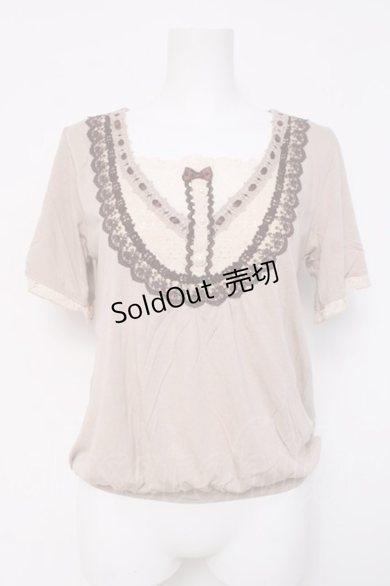 画像1: axes femme / レースデザインカットソー   Y-26-04-09-075-AX-TO-AS-ZY (1)