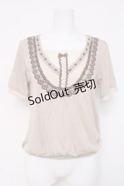 画像1: axes femme / レースデザインカットソー   Y-26-04-09-075-AX-TO-AS-ZY