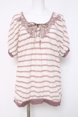 画像1: axes femme / ボーダーサマーニット  シロ×ピンク Y-26-04-09-082-AX-TO-SZ-ZY (1)