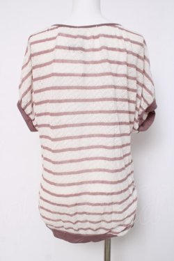 画像2: axes femme / ボーダーサマーニット  シロ×ピンク Y-26-04-09-082-AX-TO-SZ-ZY