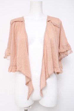 画像1: axes femme / バックティアードショートカーディガン  ピンク Y-26-04-09-083-AX-TO-SZ-ZY