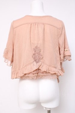 画像2: axes femme / バックティアードショートカーディガン  ピンク Y-26-04-09-083-AX-TO-SZ-ZY