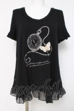 画像1: axes femme / 時計プリントチュニック  黒 Y-26-04-09-087-AX-TO-SZ-ZY (1)
