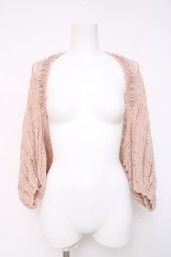 画像1: axes femme / ビジュー＆パール付モモンガカーディガン  ピンク Y-26-04-09-088-AX-TO-SZ-ZY