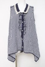 画像1: axes femme / ノースリーブシャツチュニック  紺 Y-26-04-09-091-AX-BL-SZ-ZY (1)