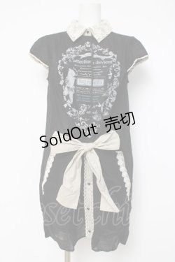 画像1: axes femme / プリントシャツチュニック  黒 Y-26-04-09-092-AX-OP-SZ-ZY