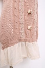 画像3: axes femme / ロング丈半袖ニットプルオーバー  ピンク Y-26-04-09-096-AX-TO-SZ-ZY (3)