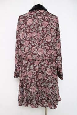 画像2: axes femme / 襟取り外しボウタイブラウスワンピース  ワイン Y-26-04-09-098-AX-OP-SZ-ZY