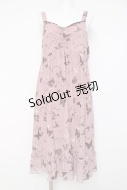 画像1: axes femme / バタフライチュールノースリーブワンピース  ピンク Y-26-04-09-099-AX-OP-SZ-ZY