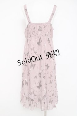 画像2: axes femme / バタフライチュールノースリーブワンピース  ピンク Y-26-04-09-099-AX-OP-SZ-ZY