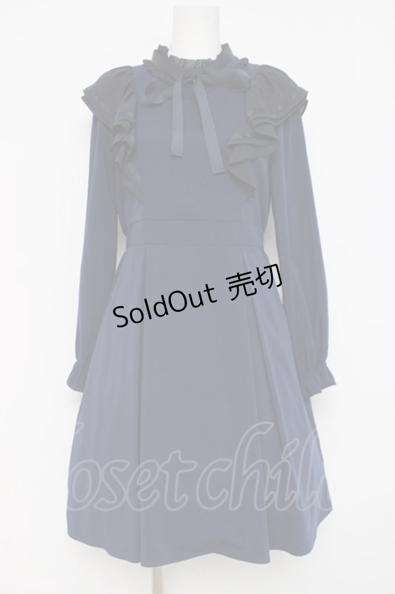 画像1: axes femme POETIQUE / フリルワンピース  紺 Y-26-04-09-102-AX-OP-SZ-ZY (1)