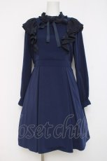 画像1: axes femme POETIQUE / フリルワンピース  紺 Y-26-04-09-102-AX-OP-SZ-ZY (1)