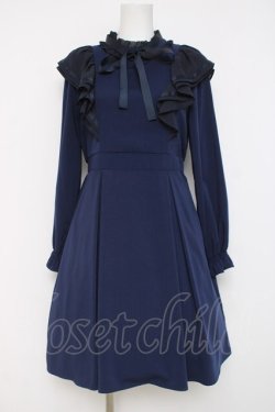画像1: axes femme POETIQUE / フリルワンピース  紺 Y-26-04-09-102-AX-OP-SZ-ZY