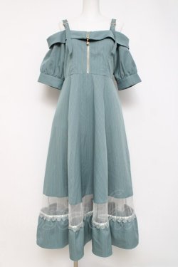 画像1: axes femme / オフショル風ストライプワンピース  ミント Y-26-04-09-104-AX-OP-AS-ZY