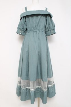 画像2: axes femme / オフショル風ストライプワンピース  ミント Y-26-04-09-104-AX-OP-AS-ZY