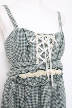 画像3: axes femme / ギンガムホルターロングワンピース  グリーン Y-26-04-09-105-AX-OP-SZ-ZY