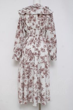 画像2: evelyn / 花柄シャーリングワンピース  シロ×ブラウン Y-26-04-09-110-LO-OP-SZ-ZY