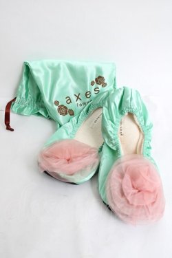 画像1: axes femme / ルームシューズ  グリーン Y-26-04-09-012-AX-SH-AS-ZY