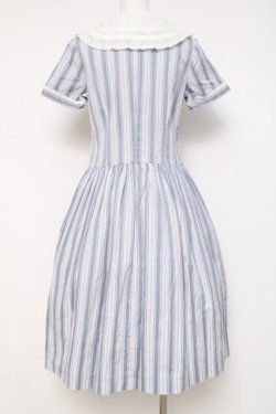 画像2: Jane Marple / Wボタンストライプセーラー襟ワンピース M サックス Y-26-04-09-111-JM-OP-SZ-ZY