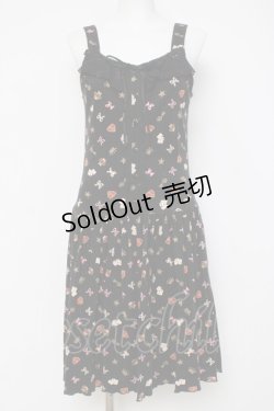 画像1: BABY, THE STARS SHINE BRIGHT / BABYモノグラムキャミワンピース  黒 Y-26-04-09-112-BA-OP-SZ-ZY