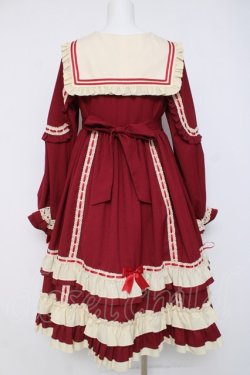 画像2: Eieyomi / レトロ学園風ワンピース M 赤 Y-26-04-09-113-LO-OP-SZ-ZY