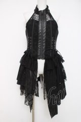 Qutie Frash / ラップ付きコルセットベスト  黒 Y-26-04-09-115-QU-TO-AS-ZY