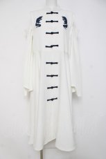 画像1: IRO+IRO / チャイナワンピース  白ｘ紺 Y-26-04-09-116-LO-OP-AS-ZY (1)