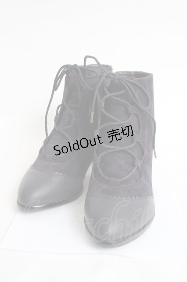 画像1: axes femme / レースアップスエーッドブーツ L 紺 Y-26-04-09-013-AX-SH-SZ-ZTK039 (1)