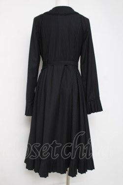 画像2: Faeriesdaffodil / 黒墨のお嬢様の縦縞クラシカルコート M 紺 Y-26-04-09-122-LO-CO-SZ-ZY