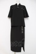 IRO+IRO / 白銀蝶のクールスリットセットアップ XL 黒 Y-26-04-09-123-LO-OP-AS-ZY