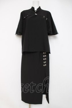 画像1: IRO+IRO / 白銀蝶のクールスリットセットアップ XL 黒 Y-26-04-09-123-LO-OP-AS-ZY