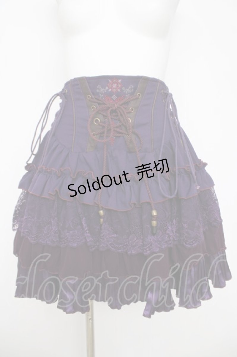 画像1: Ozz oneste / コルセットデザインミニティアードスカート  パープル Y-26-04-09-125-OO-SK-SZ-ZY (1)