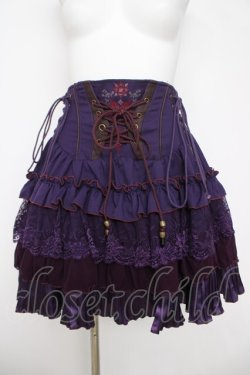 画像1: Ozz oneste / コルセットデザインミニティアードスカート  パープル Y-26-04-09-125-OO-SK-SZ-ZY