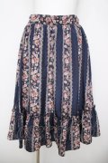 axes femme / 花柄スカート  紺 Y-26-04-09-130-AX-SK-SZ-ZY