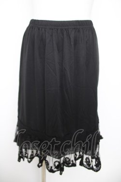 画像1: axes femme / 裾ローズインナースカート  黒 Y-26-04-09-139-AX-SK-SZ-ZY