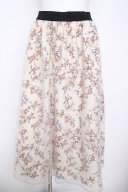 画像1: axes femme / チュール重ね花柄スカート  生成り Y-26-04-09-142-AX-SK-SZ-ZY