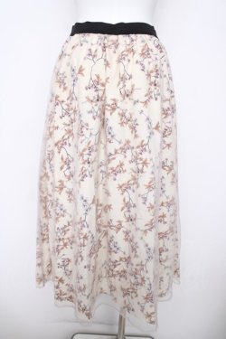 画像2: axes femme / チュール重ね花柄スカート  生成り Y-26-04-09-142-AX-SK-SZ-ZY