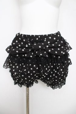 画像1: Angelic Pretty / ドットシフォンブルマ  黒 Y-26-04-09-151-AP-PA-SZ-ZY