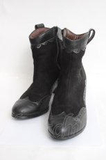 画像1: axes femme / バラ刺繍入りブーツ M 黒 Y-26-04-09-015-AX-SH-SZ-ZTK039 (1)
