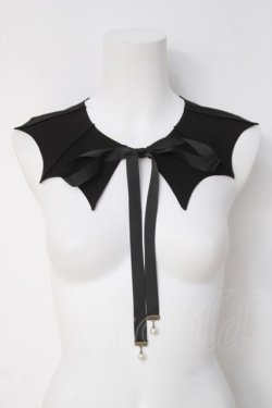 画像1: axes femme / コウモリ羽風ティペット  黒 Y-26-04-09-003-AX-ZA-SZ-ZY