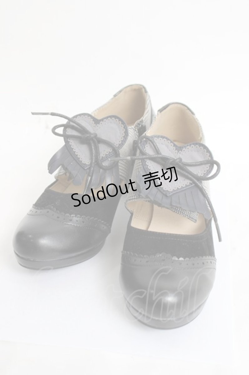 画像1: axes femme POETIQUE / ハートオックスフォード M 黒 Y-26-04-09-017-AX-SH-SZ-ZY (1)