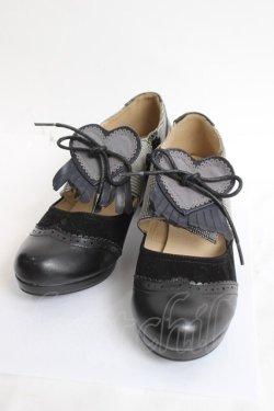 画像1: axes femme POETIQUE / ハートオックスフォード M 黒 Y-26-04-09-017-AX-SH-SZ-ZY